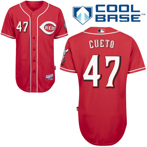 Johnny Cueto #47 MLB Jersey-Cincinnati Reds Men's Authentic Alternate Red Cool Base Baseball Jersey